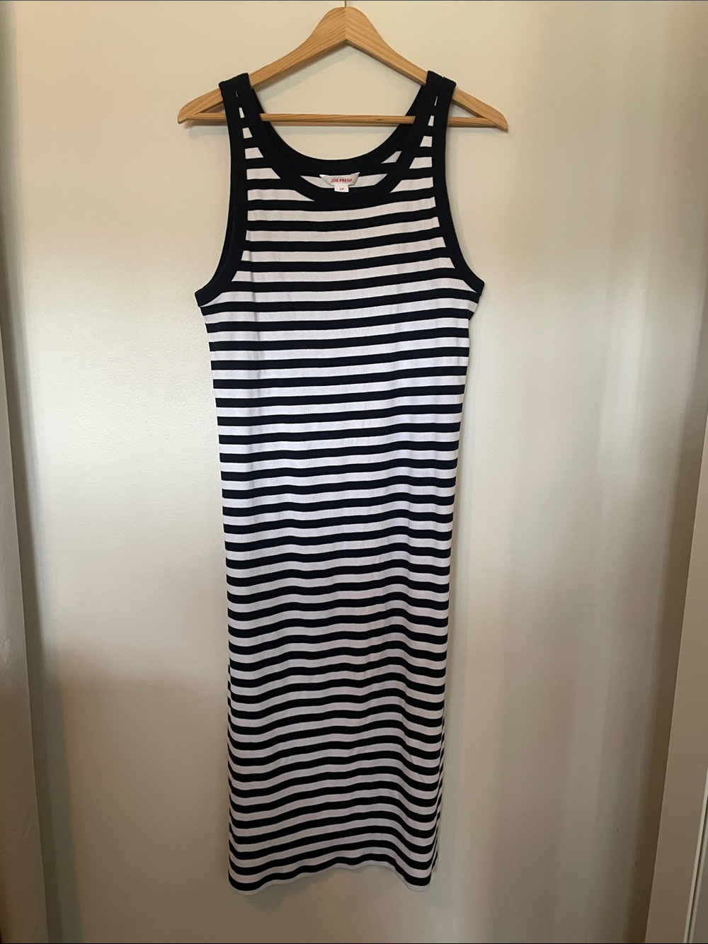 Women’s Navy & White Striped Tank Maxi Dress Size L